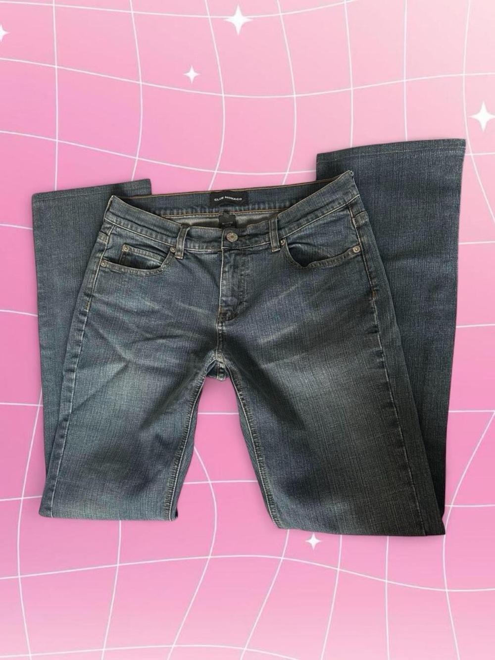 Club Monaco Women Low Rise Dark Wash Bootcut Jeans